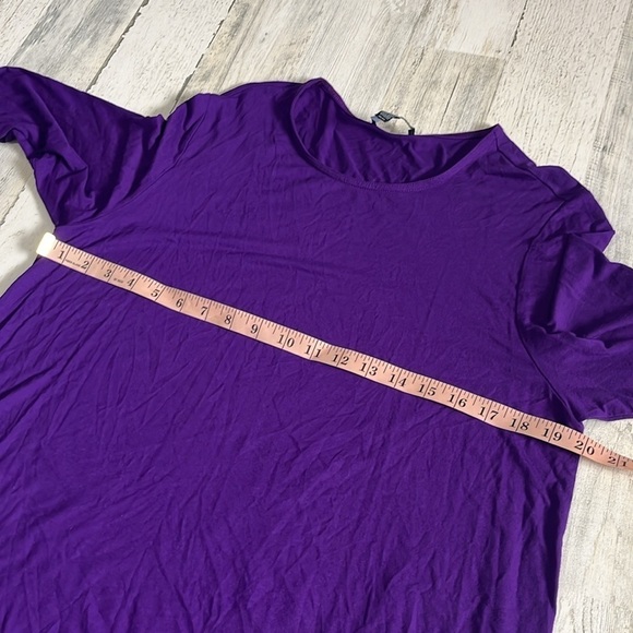 Eileen Fisher Purple Crewneck Split Hem Tunic Top Size M - Picture 6 of 7